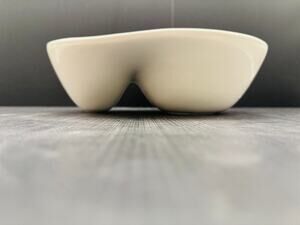 Tabletops Gallery Blanc de Blanc White Ceramic Divided Dip Snack Serving Bowl